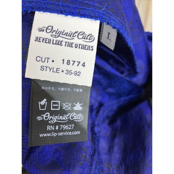 Lip Service Hollywood Geisha Blue and Black Gothic Dress - Picture 5 of 6